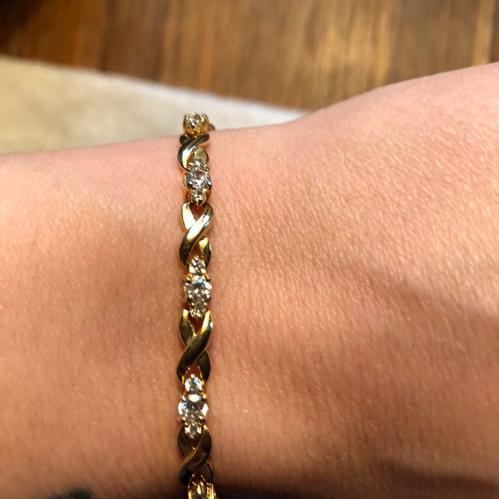 14k Gold and CZ bracelet